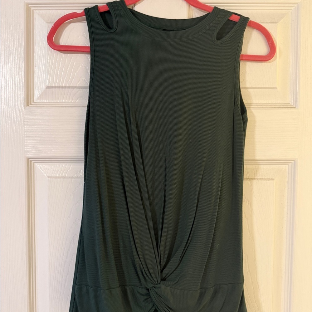 SHEIN Dark Green Twist Front Tank Top